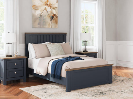 Landocken Brown/Blue Full Panel Bed