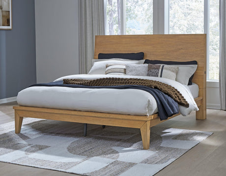 Sherbana Light Brown Queen Panel Bed
