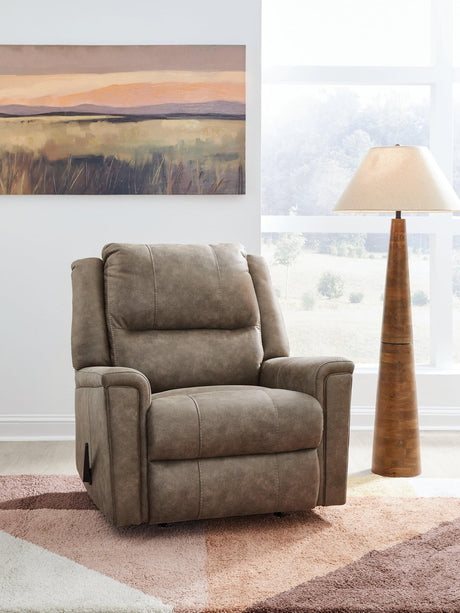 Lixtowel Fog Faux Leather Recliner
