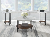 Wrenwich Brown/Black/White Table (Set of 3)