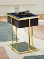 Rexwell Black/Gold Finish Accent Table with Speaker