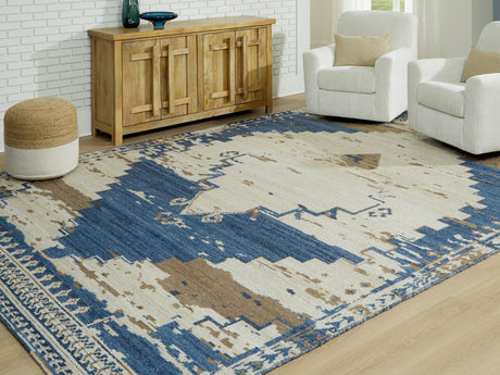Varnler Blue/Brown/Tan 10' x 14' Rug