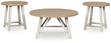 Fawndell Antique White/Brown Table (Set of 3)
