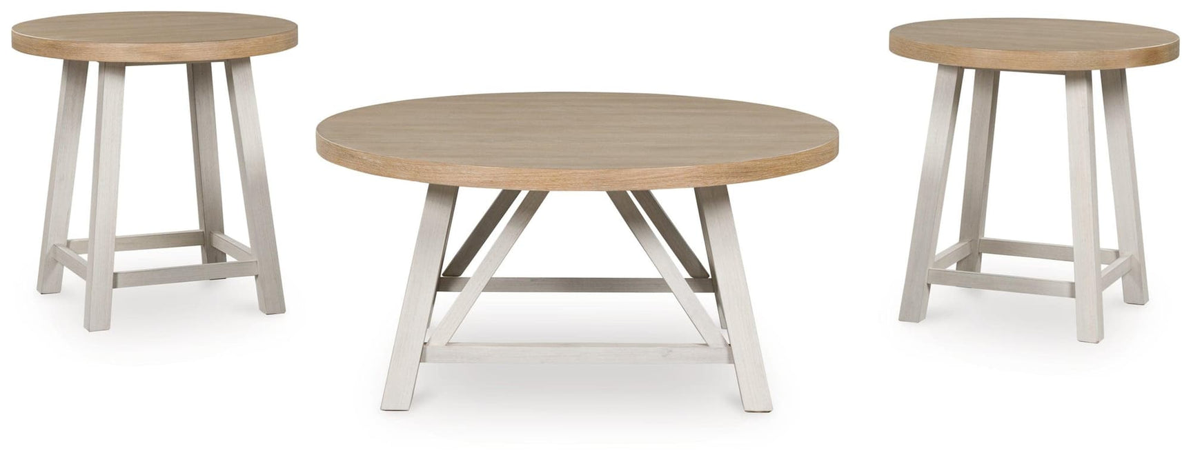 Fawndell Antique White/Brown Table (Set of 3)