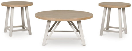 Fawndell Antique White/Brown Table (Set of 3)
