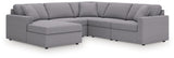 Modmax Granite 5-Piece Sectional with Chaise