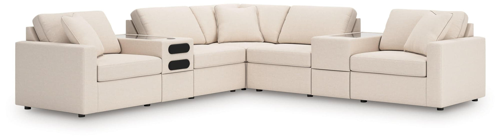 Modmax Oyster 7-Piece Balanced Sectional with Audio and Storage Consoles