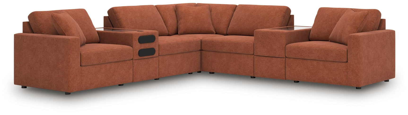 Modmax Spice 7-Piece Balanced Sectional with Audio and Storage Consoles