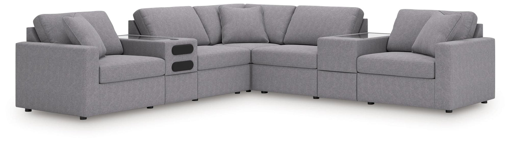Modmax Granite 7-Piece Balanced Sectional with Audio and Storage Consoles