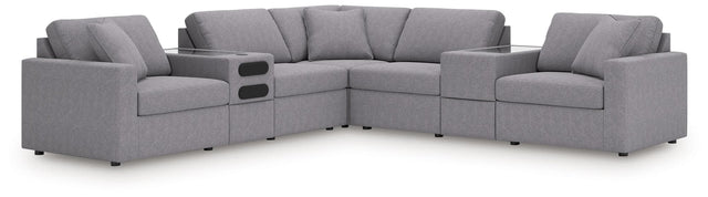 Modmax Granite 7-Piece Balanced Sectional with Audio and Storage Consoles