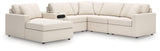 Modmax Oyster Performance Fabric,Next-Gen Nuvella™ 6-Piece Sectional with Audio System and Chaise