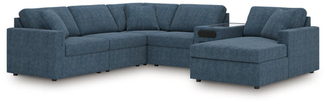 Modmax Ink Performance Fabric,Next-Gen Nuvella™ 6-Piece Sectional with Audio System and Chaise