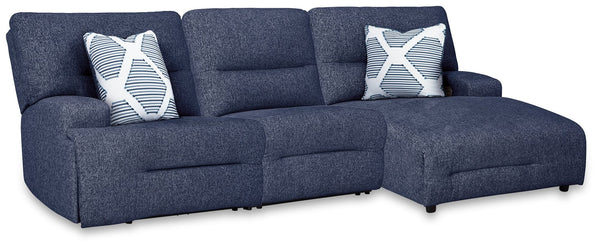 Acklen Place Navy 3-Piece Power Reclining Sectional
