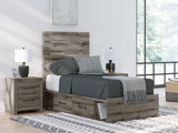 Graystorm Brown Gray Twin Panel Storage Bed