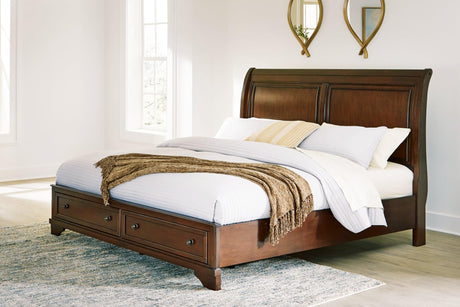 Trellington Brown King Sleigh Storage Bed