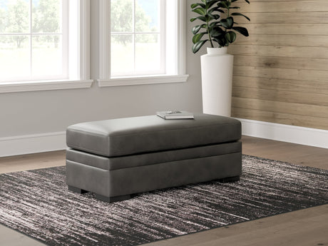 Lofton-Pike Shadow Faux Leather Oversized Accent Ottoman
