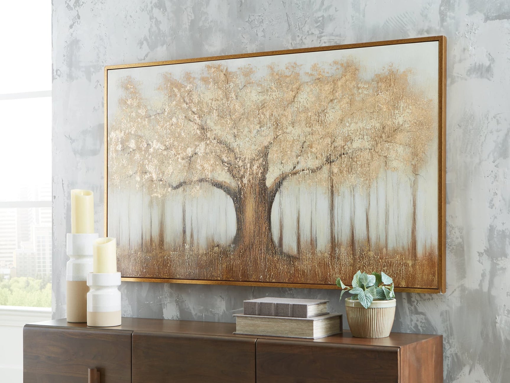 Dalewick Brown/Gray/Gold Finish Wall Art