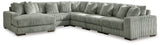Lindyn Fog Velvet 6-Piece Sectional with Chaise