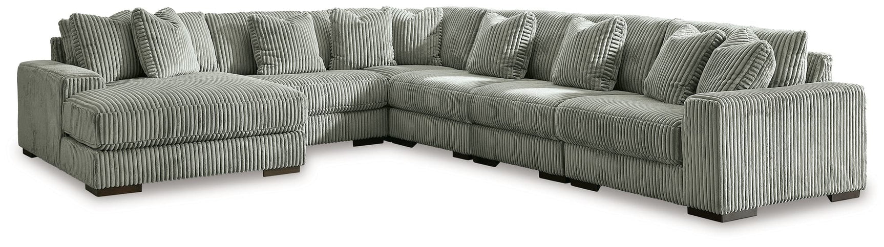 Lindyn Fog Velvet 6-Piece Sectional with Chaise