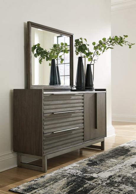 Arkenton Grayish Brown Dresser and Mirror