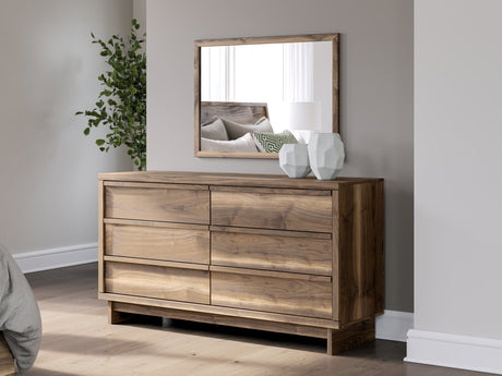 Chirason Brown Dresser and Mirror