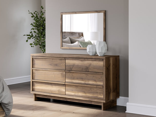 Chirason Brown Dresser and Mirror
