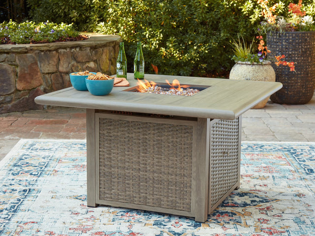 Cliff Trails Beige Fire Pit Table