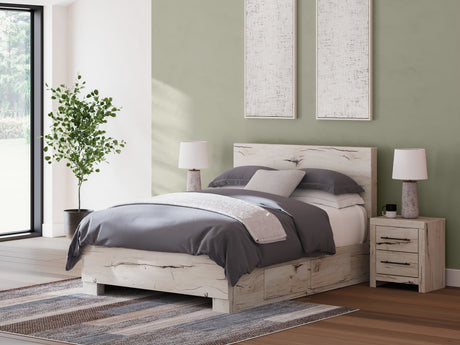 Lawroy Light Natural Full Panel Bed with Storage