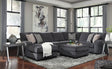 Tracling Slate 3-Piece Sectional with Ottoman