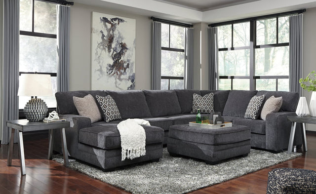 Tracling Slate 3-Piece Sectional with Ottoman