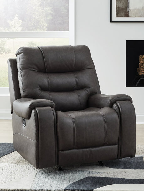 Femley Smoke Faux Leather Recliner