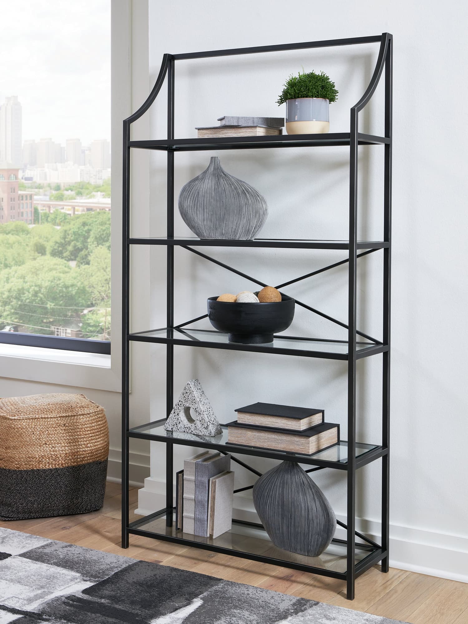 Dakerwell Antique Black 72" Bookcase