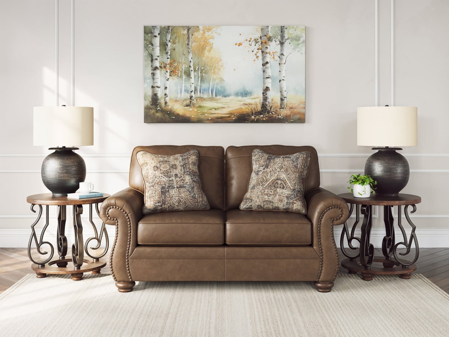Chasemore Earth Faux Leather Loveseat