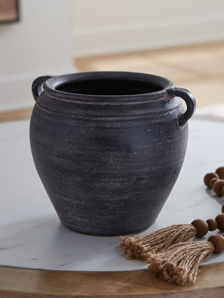 Meadie Distressed Black Vase