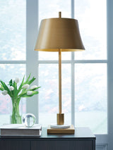 Fritzburn Gold Finish/White Table Lamp