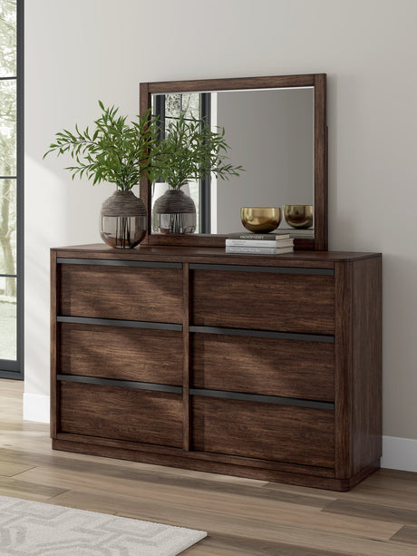 Dilenno Dark Brown Dresser and Mirror