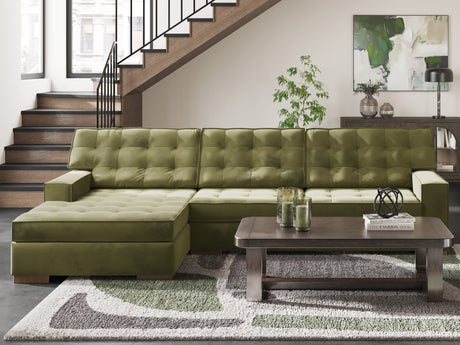 Caspian-Town Olive 2-Piece Sectional with Chaise