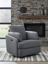 Alainmont Next-Gen Nuvella Salt and Pepper Next-Gen Nuvella™ Swivel Power Recliner