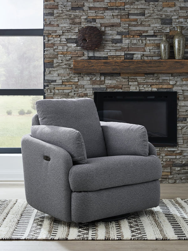 Alainmont Next-Gen Nuvella Salt and Pepper Next-Gen Nuvella™ Swivel Power Recliner