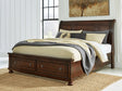 Porter Rustic Brown King Sleigh Storage Bed
