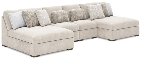 Cuddle Plush Arctic 4-Piece Sectional with Chaise