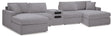 Modmax Granite 5 Piece Sectional with Audio Console