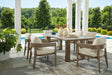 Serene Dark Brown Bay Outdoor Dining Table and 6 Chairs