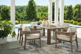 Serene Dark Brown Bay Outdoor Dining Table and 6 Chairs