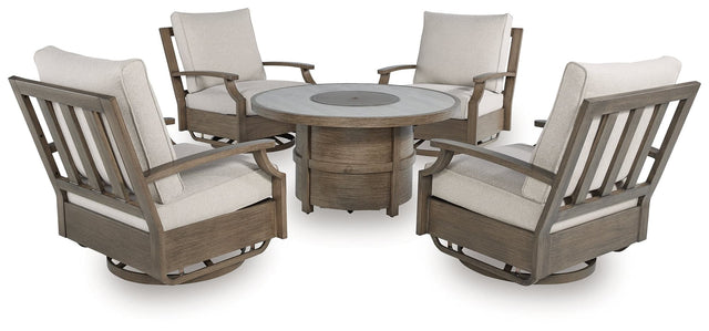 Rainier Beige Ranch Outdoor Dining Table and 4 Chairs
