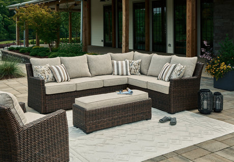 Brook Brown Ranch 3-Piece Outdoor Sectional with Chair