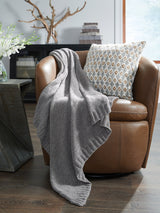 Anawood Gray Chenille Throw (Set of 3)