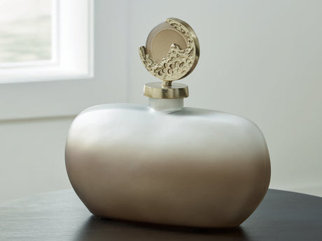 Acario Taupe/Gold Finish Jar