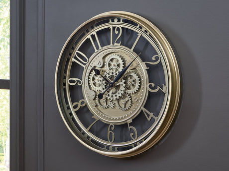 Gilover Champagne Finish Wall Clock