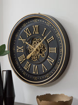 Dairton Black/Gold Finish Wall Clock